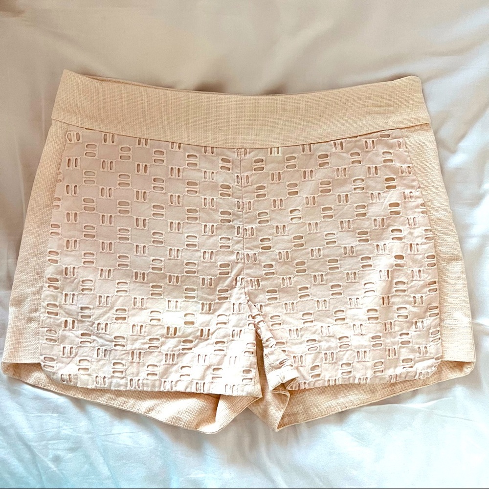 J Crew Light Pink Tailored Embroidered Shorts